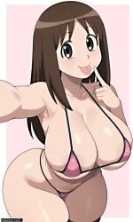 ai_generated azumanga_daiou big_ass big_breasts micro_bikini osaka_ayumu_kasuga solo thick_thighs