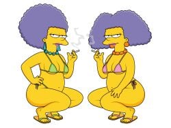 jk94 jerichokain94 the_simpsons fox_corporation 20th_century_studios 20th_century_fox patty_bouvier selma_bouvier ass ass_focus ass_grab ass_up aunt bbw big_ass big_butt breasts chubby chubby_female cigarette cigar earrings fat_ass feet female female_only female_focus hand_on_hip huge_ass looking_at_viewer mature_female mature mature_woman pose posing thick thick_ass thick_hips thick_thighs thick_legs twins white_background wide_hips yellow_body yellow_skin tagme bikini bikini_top thong thong_bikini crouching sandals