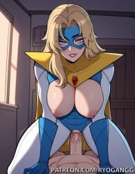 1female 1girls 2d 2d_(artwork) ai_generated blonde_blazer blonde_female blonde_hair blue_eyes breasts dispatch dispatch_(game) eyewear female fucking grope high_resolution highres latex latex_clothing light-skinned_female light_skin mandy_(dispatch) masked_female patreon patreon_username ryogangg sex superhero_costume superheroine supersuit thighs thight_clothing