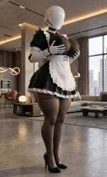 android big_ass big_breasts fat_ass haydee haydee_(game) maid maid_outfit maid_uniform massive_ass massive_breasts robot robot_girl thicc thicc_thighs thick_thighs
