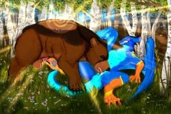 absurd_res animal_genitalia animal_penis anthro anthro_on_feral anus balls bear birch_tree blush bodily_fluids brown_bear claws cum cum_drip cum_drool cum_in_mouth cum_inside cum_on_penis david_(gaybearboi) dragon dripping drool_on_face drooling drooling_on_partner duo embarrased_horny embarrassed embarrassed_expression embarrassed_male european_mythology feet fellatio feral feral_penetrated foot_fetish foot_play footjob forest forest_background forest_sex genital_fluids genitals grizzly_bear hi_res hindpaw huge_filesize kosmoeh leaking_precum licking male male/male male_penetrating mammal mythological_creature mythological_scalie mythology nature nature_background oral oral_penetration paws penetration penile penis penis_lick plant precum precum_drip precum_on_balls precum_on_feet precum_on_foot saliva saliva_on_penis saliva_string scalie sex toe_claws tongue tree ursine western_dragon winged_dragon wings yonnixart zoophilia