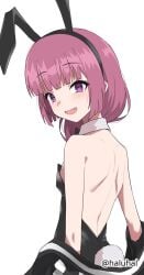 1girls 2d 2d_(artwork) 2d_artwork adult adult_female back black_bowtie black_bunny_ears black_bunnysuit black_coat black_hairband black_jacket black_leotard black_topwear blunt_bangs blush blush_face blushing_at_viewer blushing_female bocchi_the_rock! bowtie braid braided_hair braided_ponytail braids breasts bunny_ears bunny_tail bunnygirl bunnygirl_outfit bunnysuit coat collar digital digital_art digital_drawing digital_drawing_(artwork) digital_media digital_media_(artwork) drawing eyebrows_visible_through_hair female female_focus female_only haluhal head_tilt high_resolution highres hiroi_kikuri jacket lean_figure leotard long_hair looking_at_viewer looking_back looking_back_at_viewer mature mature_female median_furrow narrow_waist open_coat open_jacket open_mouth open_mouth_smile parted_lips petite petite_body petite_breasts petite_female petite_girl petite_tits ponytail purple-eyed_female purple-haired_female purple_eyes purple_hair sharp_teeth shoulder_blades shoulders simple_background single_braid slender_body slender_waist slim_female slim_waist small_breasts smile smiley_face smiling smiling_at_viewer solo standing tilted_head tongue topwear upper_body white_background white_collar