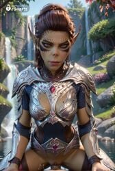 1boy 1boy1girl 1girls ai_generated armor artist_name baldur's_gate baldur's_gate_3 blurry blurry_background breastplate breasts brown_eyes brown_hair cowgirl_position cum cum_in_pussy day dungeons_and_dragons elf facial_mark female hi_res lae'zel larian_studios long_hair looking_at_viewer medium_breasts mole mole_on_breast outdoors patreon_username pauldrons penis pointy_ears pov pussy r34arts sex shoulder_armor solo_focus straddling straight thighhighs uncensored vaginal_penetration vaginal_sex water waterfall