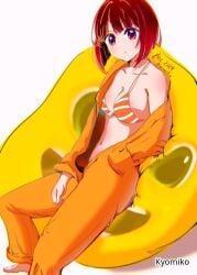 1girls 2d 2d_(artwork) 2d_artwork arima_kana average_breasts belly belly_button bikini bikini_top blunt_bangs bob_cut bodysuit breasts cleavage collarbone digital digital_art digital_drawing digital_drawing_(artwork) digital_media digital_media_(artwork) drawing eyebrows_visible_through_hair feet female female_focus female_only fingers frown frown_eyebrows frowning frowning_at_viewer full_body groin halterneck head_tilt high_resolution high_school_student highres inverted_bob kyomiko lean_figure legs looking_at_viewer medium_breasts midriff narrow_waist navel open_bodysuit orange_bikini orange_bikini_top orange_bodysuit orange_swimsuit orange_swimwear oshi_no_ko red-eyed_female red-haired_female red_eyes red_hair school_girl short_hair shoulders sitting slender_body slender_waist slim_female slim_waist soles solo striped_bikini striped_bikini_top striped_swimsuit striped_swimwear swimsuit swimwear teen_girl teenage_girl teenager tilted_head white_bikini white_bikini_top white_swimsuit white_swimwear young_female young_woman