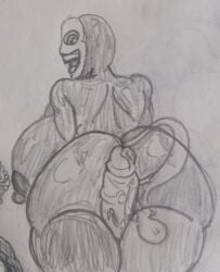 analog_horror big_ass big_breasts big_butt big_eyes big_penis black_body creature cum cumshot elder_mimic_(vita_carnis) huge_ass huge_breasts huge_cock humanoid kaxta looking_at_viewer male/female monster_girl nightmare_waifu penis sketch straight thick_thighs vita_carnis