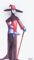 2024 5_fingers 7b7a2f absurd_res ambiguous_species anthro balls biped cane clothed clothed_anthro clothed_male clothing clothing_lift cross cross_necklace digital_media_(artwork) erection fingers genitals hand_on_hip hat headgear headwear hi_res holding_cane holding_object humanoid_genitalia humanoid_hands humanoid_penis inverted_cross jewelry legwear long_legs looking_aside male male_anthro necklace penis pose red_clothing robe signature simple_background skinny skinny_anthro skinny_male solo standing stockings thigh_highs three-quarter_view white_background wide_brim_hat