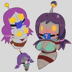 ball_gag blush bondage bound breasts female female_only gag joke_explainer_7000 redstheatre restrained restraints robot robot_girl siivagunner tagme the_joke-explainer_7000 tied_up