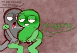 after_kiss battle_for_dream_island bedroom_eyes bfdi blush blushing dialogue eight_(bfb) half-closed_eyes kissing liferuined2763 masturbation object_show object_shows onomatopoeia osc pussy pussy_juice saliva saliva_string the_power_of_two tpot two_(tpot) vaginal_masturbation