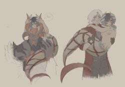 1boy 1girls artemis_(devil_may_cry) average_breasts black_hair blush blushing_female breasts breasts_out bridal_carry capcom carrying carrying_partner clothed clothed_male_nude_female coat corruption crown dante_(devil_may_cry) demon demon_girl demon_horns devil_may_cry devil_may_cry_5 devil_trigger embarrassed embarrassed_female embarrassed_nude_female feathers female fully_clothed fully_clothed_male functionally_nude functionally_nude_female heterochromia kourrr lady_(devil_may_cry) medium_breasts mermaid mermaid_tail multiple_poses navel nipples nude nude_female pink_nipples scales scar scar_on_face short_hair shoulder_pads shoulder_tuft sin_devil_trigger size_difference solo solo_female solo_focus topless topless_female transformation white_hair