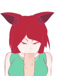 1girls :3 animated cat_ears color colored cum_in_mouth hands-free oral oral_sex petite red_hair tagme tvcomrade123