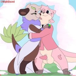 2026 2d_animation animal_genitalia animated anthro blush bodily_fluids clothing cowgirl_position cum cum_inside digit_ring digital_media_(artwork) dress duo eyes_closed fangs female flower frame_by_frame from_front_position furaffinity_link genital_fluids grey_eyes hand_holding hi_res hug impregnation inside jewelry leaf lessy_blueberry lick_kiss licking loop lying male male/female mammal markings mustelid nightdazed on_bottom on_top otter outside ovum penetration photo pink_clothing pink_suit plant ring sex sitting snout sperm_cell sperm_meets_ovum spots spotted_markings suit teeth tongue vaginal vaginal_penetration watermark wedding wedding_dress wedding_ring