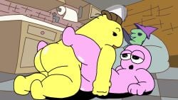anal anal_penetration anal_sex animated ass big_ass charlie_(smiling_friends) chesterde gay gay_sex glep_(smiling_friends) male male/male non-human pim_(smiling_friends) smiling_friends