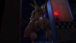 1boy 3d big_ass big_balls big_pecs big_penis five_nights_at_freddy's hyper_balls hyper_muscles hyper_penis looking_at_viewer male male_only muscular muscular_male self_upload solo spring_bonnie_(fnaf) veiny vrchat vrchat_avatar