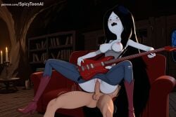 spicytoonai ai_generated patreon seductive sexy uncensored watermark hi_res high_quality high_resolution instrument guitar playing_instrument music breasts electric_guitar nipples black_hair 1girl bass_guitar high_heels holding_instrument closed_eyes acoustic_guitar high_heel_boots piano long_hair blush sitting topless hetero knee_boots boots open_mouth amplifier_(instrument) underwear 1boy violin medium_breasts masturbation solo_focus panties