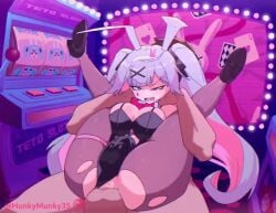1boy anal animated anus balls big_ass big_breasts black_leotard black_pantyhose blue_hair bouncing_breasts breasts bunny_ears bunny_girl bunnysuit cleavage clothed_female_nude_male clothing_aside female female_penetrated folded full_nelson full_nelson_(legs_held) full_nelson_anal half-closed_eyes hatsune_miku hunkymunky35 leotard leotard_aside long-haired_female long_hair loop looping_animation male male/female male_penetrating male_penetrating_female multicolored_hair musi_cassie pantyhose penis pink_hair playboy_bunny rabbit_hole_(vocaloid) rolling_eyes sex slot_machine stomach_bulge tagme thrusting thrusting_into_ass torn_clothes torn_pantyhose twintails two-tone_hair video vocaloid
