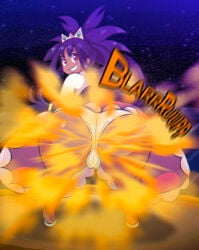 1girls ass big_ass bubble_ass bubble_butt cameltoe dark_skin dress dress_lift female gamefreak iris_(pokemon) looking_back mooning panties pokemon presenting presenting_hindquarters pussy shoes standing upskirt white_panties zaemon sandals looking_at_viewer smiling smile cheeky fart huge_fart fart_fetish fart_cloud zaemonbrap