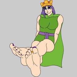 princemayansfw flat_colors archer_queen_(clash_of_clans) clash_royale clash_of_clans soles foot_fetish feet_fetish crown painted_toenails toenail_polish purple_toenails toe_ring toes soles_female soles_fetish soles_focus