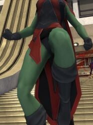 alien_girl dc dcuo green_body green_skin miss_martian upskirt