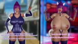 1girls before_and_after bimbo bimbo_body bimbo_lips bimbodolllulu bimbofication bimbofied bleach brainwashed brainwashing dark-skinned_female huge_ass huge_breasts thick_thighs transformation transformation_sequence yoruichi_shihouin