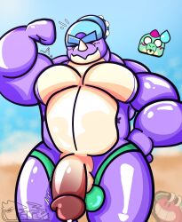 pierce_(brawl_stars) buzz_(brawl_stars) brawl_stars gay bara muscular_male muscular penis speedo
