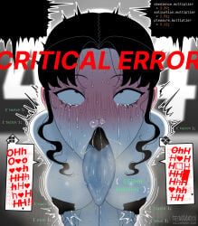 cass_(fellatrix) error_message fellatrix robot_girl struggling swallowing_cum tears