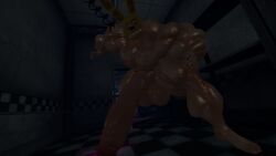 1boy 3d big_ass big_balls big_pecs big_penis five_nights_at_freddy's hyper_balls hyper_muscles hyper_penis male male_only muscular muscular_male self_upload solo spring_bonnie_(fnaf) veiny vrchat vrchat_avatar