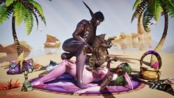 3d anal beach beach_towel blue_hair double_penetration elf elf_ears feral futa_on_male futanari glasses glowing_eyes green_hair large_balls lord_maldazzar naked night_elf night_elf_futa pointed_ears vulpera vulpera_futa world_of_warcraft