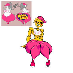 animatronic animatronic_female beakless chicken chicken_girl female five_nights_at_freddy's five_nights_at_freddy's_2 fnaf hubba_bubba hubba_bubba_bubble_butt pantur1 phasianid robot robot_girl scottgames solo toy_chica_(fnaf) yellow yellow_skin