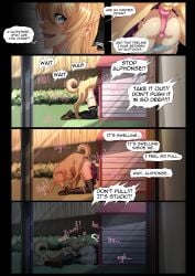 2d after_bestiality after_sex agnes_claudel all_fours ass_to_ass blonde_hair blue_eyes canine canine_on_human canine_penis comic cum cum_inside doggy_style domestic_dog eiyuu_densetsu eyeliner female_on_feral feral feral_on_female feral_on_human feral_penetrating feral_penetrating_human forced forced_bestiality human_female human_on_feral human_penetrated imminent_bestiality imminent_penetration interspecies knot knotting kuro_no_kiseki long_hair miniskirt pale-skinned_female panties panties_down prayxsin questionable_consent school_uniform schoolgirl skirt stuck taizoohen text thighhighs zoophilia