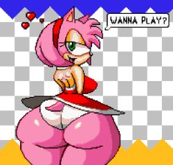 amy_rose big_ass panties pixel_art sabs sabs3 sonic_(series) sonic_advance_2 voluptuous_female