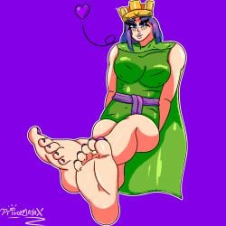 archer_queen_(clash_of_clans) clash_of_clans clash_royale crown feet_fetish foot_fetish painted_toenails princemayansfw purple_toenails soles soles_female soles_fetish soles_focus toe_ring toenail_polish toes