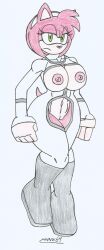 1girls amazon_prime amy_rose big_breasts big_hips bodysuit cosplay crossover crossover_cosplay exposed_breasts female female/solo floating flying hedgehog invincible marlon64 mobian_hedgehog sega solo sonic_(series) sonic_the_hedgehog_(series) viltrumite viltrumite_(cosplay)
