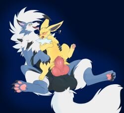 abdominal_bulge animal_genitalia animal_penis balls big_balls big_penis bodily_fluids canid canine canine_penis claws curling_toes deretto_(pokesona) dominant dominant_male draco_(draco) duo dusk_lycanroc eeveelution female female_penetrated feral furry_female furry_male furry_only genital_fluids genitals huge_balls huge_cock huge_penis hyper jett_(draco) jolteon knot knotted_penis large_penetration larger_dom looking_pleasured lycanroc male/female male_penetrating male_penetrating_female nude nude_female nude_male pawpads paws pectoral_bulge penetration penile_penetration penis penis_in_pussy pokemon_(species) pussy sex size_difference smaller_female smaller_penetrated thick_penis tight_fit toe_claws tongue tongue_out vaginal vaginal_penetration vaginal_sex vulva