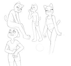 anthro cartoon_network clothed clothing domestic_cat drockdraw feline feline female flat_chested fur mammal mature_female nicole_watterson nipples nude panties shirt shorts tank_top the_amazing_world_of_gumball topless underwear