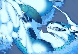 blizzard_(squeed2115) dragon feet feral genitals hi_res hindpaw icewing_(wof) looking_at_viewer lying male mythological_creature mythological_scalie mythology nothoughtsjustteeth on_back paws penis scalie seductive slit_penis solo spread_wings wings wings_of_fire