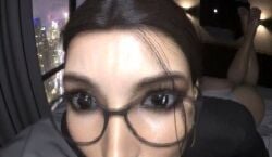 1girls 3d ass big_ass fellatio female glasses implied_oral lara_croft male office_lady offscreen_character oral oral_sex recording sound staycutepls tagme tomb_raider vhs_filter video