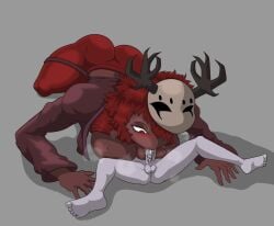 1boy 1boy1girl 1girl 1girls asscheeks big_boobs big_breasts blowjob blushing boobs boobs_out deepthroat fellatio female female_focus horns human_male humanoid male male_pov mask mask_lift mask_partially_removed mask_partly_removed mask_pull mask_removed masked_female minecraft minecraft_background minecraft_mob minecraft_mod mod modded_minecraft monster monster_female monster_girl penis penis_out pov precum precum_drip precum_on_penis red_body red_eyes red_hair red_skin sweat sweatdrop sweating