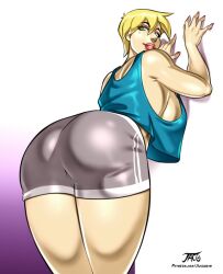 1girls artist_name big_breasts blonde_hair breasts busty cleavage dolphin_shorts female female_only hips hourglass_figure iacolare jacogram large_breasts legs lipstick lyza_(jacogram) original original_character short_hair solo thick thick_legs thick_thighs very_short_hair voluptuous wide_hips