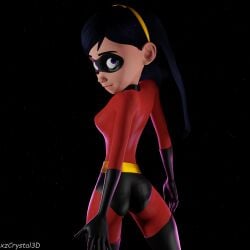 1girls 3d 3d_(artwork) blender cg clothed clothing disney female female_focus female_only heroine looking_at_viewer looking_back model pixar smooth_skin solo superheroine teen teenage teenager the_incredibles the_incredibles_2 violet_parr xzcrystal3d