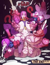 1futa 3girls balls breasts cock_vore diphallia diphallism female full-package_futanari futanari huge_balls huge_breasts huge_cock large_breasts large_penis large_testicles long_penis lycra_(artist) multi_balls multi_eye multi_genitalia multi_penis nipple_balls penis penis_nipples tagme testicles tetraphallia what