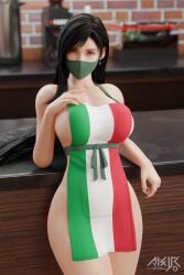 1girls 3d akiryo akiyamaryo apron apron_only black_hair female female_focus final_fantasy final_fantasy_vii highres huge_ass huge_breasts iced_latte_with_breast_milk italian_flag italian_senate_hack large_ass large_breasts light-skinned_female long_hair looking_at_viewer meme naked_apron no_bra no_panties nude nude_female nudity red_eyes solo solo_female starbucks thick_ass thick_thighs tifa_lockhart voluptuous wide_hips