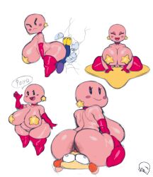 adorable armwear ass big_ass big_breasts big_butt breasts busty cute cute_face erozer eyelashes kirby kirby_(series) legwear meta_knight neckwear pink_body pink_skin rule_63 twitter twitter_username waddle_dee