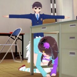 3d asserting_dominance big_ass brown_eyes brown_hair female girl nimu pose posed school smile streamer t-pose twitch virtual_youtuber youtube youtuber_girl