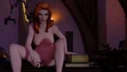 1girls 3d bedroom_eyes books breasts female female_focus female_only harry_potter harry_potter:_hogwarts_mystery hogwarts masturbation naked nude nude_female patricia_rakepick pussy red_hair solo solo_female solo_focus teacher wand witch_(harry_potter) zanz