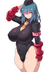 1girls 2022 alternate_costume armband ass_visible_through_thighs back backless_outfit bare_back bare_legs bare_thighs black_leotard blue_hair brainwashed breasts byleth_(fire_emblem) byleth_(fire_emblem)_(female) cameltoe cammy_white_(cosplay) capcom cosplay crotch_focus female female_only femsub fire_emblem fire_emblem:_three_houses gauntlets glowing_eyes hat hi_res highleg_leotard hips huge_breasts konno_tohiro leotard long_hair mind_control necktie nintendo puffy_pussy purple_eyes salute simple_background slim_waist street_fighter thick_thighs thighs voluptuous wide_hips