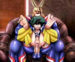 all_might anal arches barefoot big_feet creampie cum_in_ass cum_inside cum_on_ass cum_on_balls feet ferbit foot_focus gay gay_sex heels izuku_midoriya male male_feet male_only male_penetrating my_hero_academia penis_size_difference soles teacher_and_student toe_scrunch toes toshinori_yagi veiny_penis yaoi