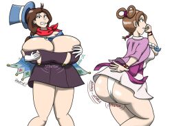 2girls ass_expansion big_breasts breast_expansion capcom female female_only gyakuten_saiban hadawd huge_ass huge_breasts multiple_girls pearl_fey trucy_wright