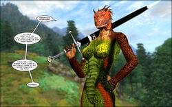 1girls 3d anthro argonian female female_only mod oblivion scalie solo the_elder_scrolls turtle-head