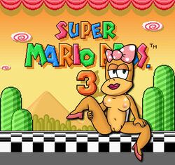 alternate_breast_size bow breasts claws eyelashes female high_heels koopa koopalings lipstick mario_(series) nintendo nipples polka_dots pussy shell straight_hair super_mario_bros._3 wendy_o._koopa