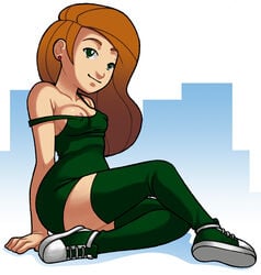 disney female female_only green_socks human kim_possible kimberly_ann_possible linno medium_breasts nipples short_dress socks solo tagme thigh_socks thighhighs